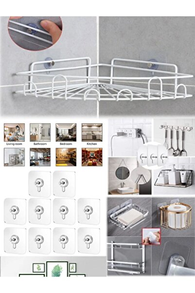 Blue Home Lıght 10 Adet Duvar Delmeden Zarar Vermeden Yapışkanlı Askılık Çivi Şeffaf Güçlü Iz Bırakmaz Tablo Yapışan