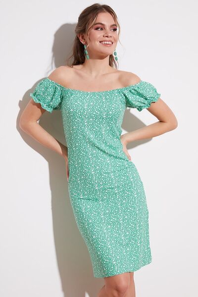 Lela Floral Carmen Collar Mini Dress Women's Dress 5863700