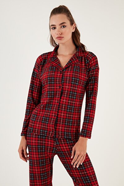 Lela Σετ Πυτζάμες Πυτζάμες με μοτίβο ελαστικό πουκάμισο στη μέση 6095660