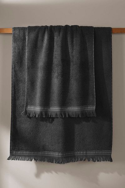 İrya Bliss Premium 100% Cotton 2-Piece Anthracite Towel Set - 50x90/70x140