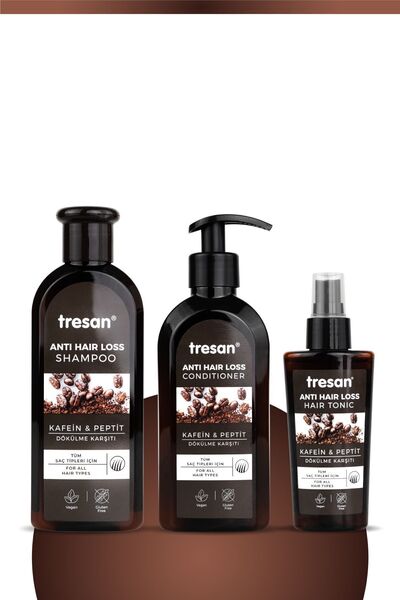 Tresan Kafein & Peptit Dökülme Karşıtı Şampuan + Saç Kremi + Saç Toniği