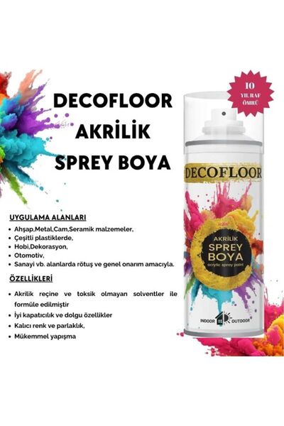Genel Markalar Akrilik Sprey Boya Ahşap Metal Cam Otomotiv Sanayi 8 Renk Seçeneği 1 Adet 400 Ml