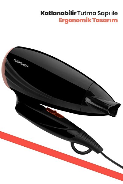 GOLDMASTER Express 1600 Watt Dc Motor 2 Kademeli Isı Ayarlı Katlanabilir Saç Kurutma Makinesi