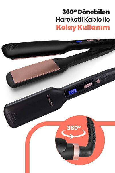 GOLDMASTER Gliss Digital Display Ceramic Wide Plate 360 Degree Rotatable Cable Ionic Hair Straightener