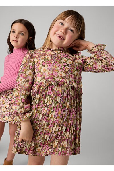 MAYORAL 4913 ÇİÇEKLİ ŞİFON KIZ ÇOCUK ELBİSE