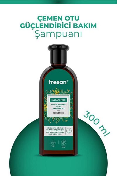 Tresan 300 ml x2 Pieces Fenugreek Strengthening Sulfate-Free Care Shampoo
