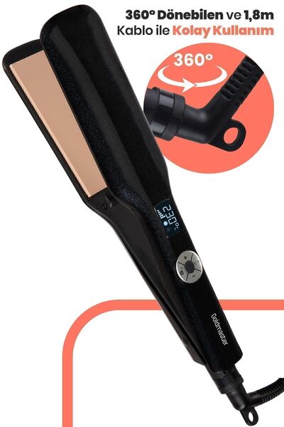 GOLDMASTER Tourmaline Ceramic - Large Plate, Digital Display Ionic Hair Straightener