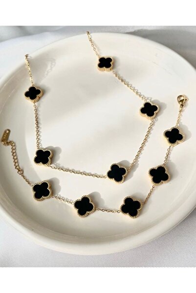 GG ACCESSORİES KOLYE VE KÜPE SETİ SİYAH