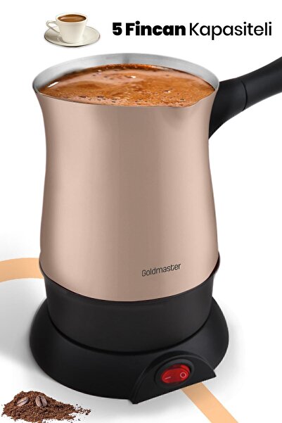 GOLDMASTER Hünkar Vizon Paslanmaz Çelik 5 Fincan Kapasiteli Elektrikli Cezve