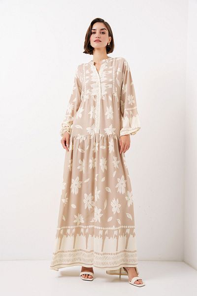Bigdart 2423 Model Authentic Patterned Mink Dress