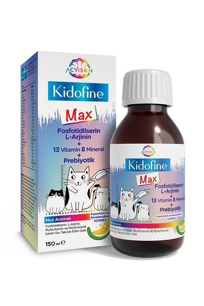 Acvison Kidofine Max - Multivitamin and Mineral Prebiotic for Children Phosphotydilcerin L-Arginine 13 Vitamins