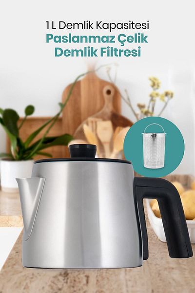 GOLDMASTER Cypress 2200 Watt Double Heater Stainless Steel Tea Maker and Kettle