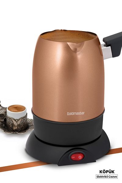 GOLDMASTER Foam Gold Double Mouth Electric Coffee Pot