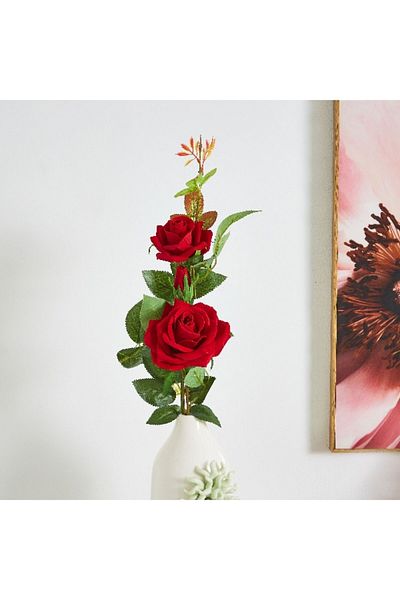 Home Box Aria 3-Heads Velvet Rose Stem - 76 cm