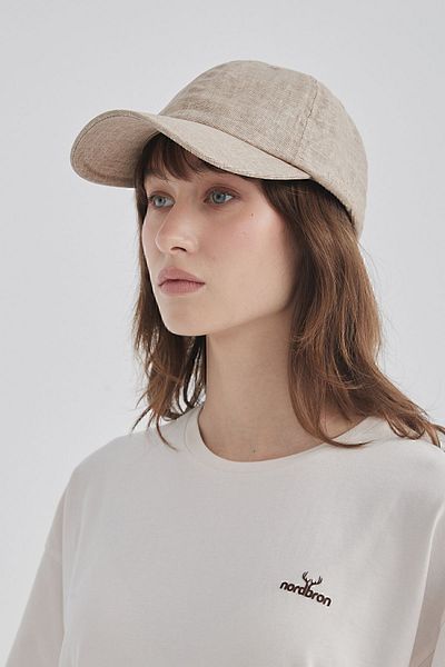 Nordbron Unisex Oil Green Linen Summer Anti-Sweat Cap Hat Adjustable Detailed Cotton Inner Lining Bethnal