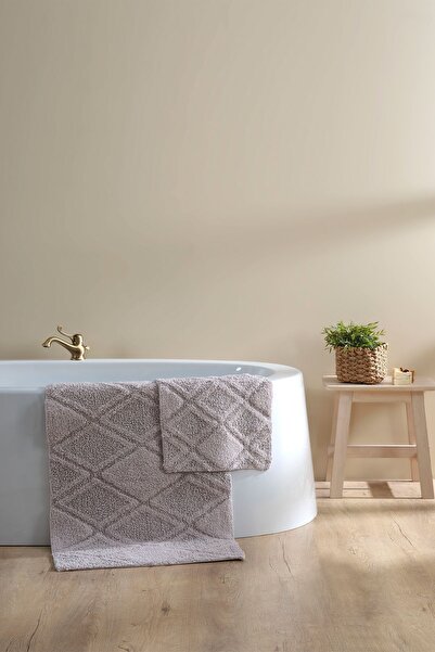 İrya Maxi 100% Cotton Bath Mat 2-Piece Light Gray 40x60 60x90