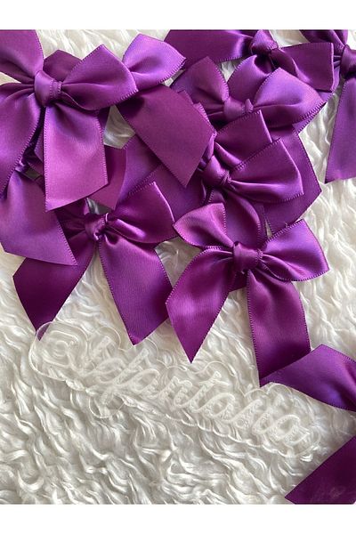 partici dükkanı 10Pcs - Satin Bow - Purple – Ribbon – Ribbon