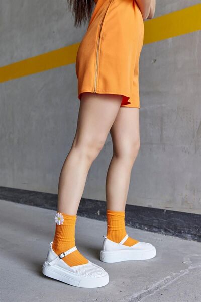 NILUFARR Inesa Alb Piele Veritabila - Sandale Sport cu Talpa Groasa