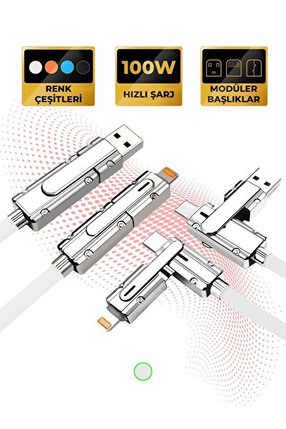 Case USB/TYPEC - TYPEC/LIGHTNING MODÜLER ŞARJ KABLOSU / ŞARJ ALETİ / DATA AKT...