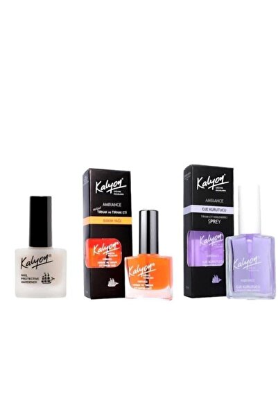 Kalyon Tırnak Sertleştirici - Tırnak Bakım Yağı - Oje Kurutucu Sprey 17ml 3'lü Set