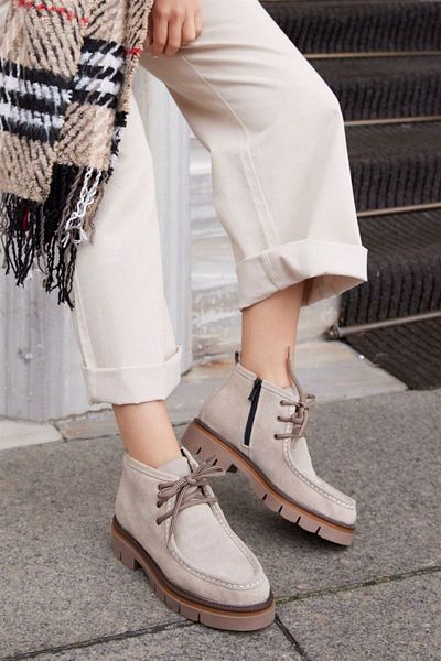 NILUFARR Γυναικείες μπότες Raisa Beige Γνήσιο Suede