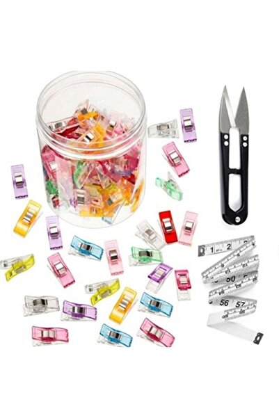 MİNAHOBİ Dikiş Nakış Kumaş Kağıt Maşası Plastik Klips Tutucu Mandal 50 Adet