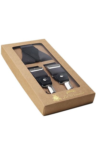 Kravatkolik Smoked Color Leather Connected Men's Trouser Strap Pan57