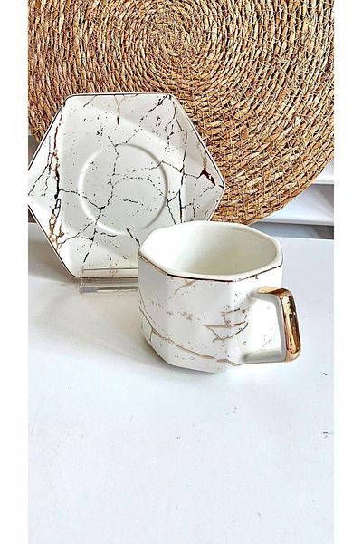 housein Gold Gilded Porcelain Coffee Cup - Office 2 Pieces