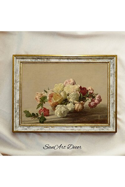 Sanart Pictură vintage cu rame, pictură în ulei, pictură înrămată, decor arti...
