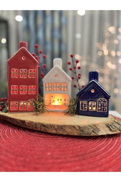 Genel Markalar Mamaliza 3lu Seramik Mumluk Seti. House Mumluk. Ev Biblo. Obje