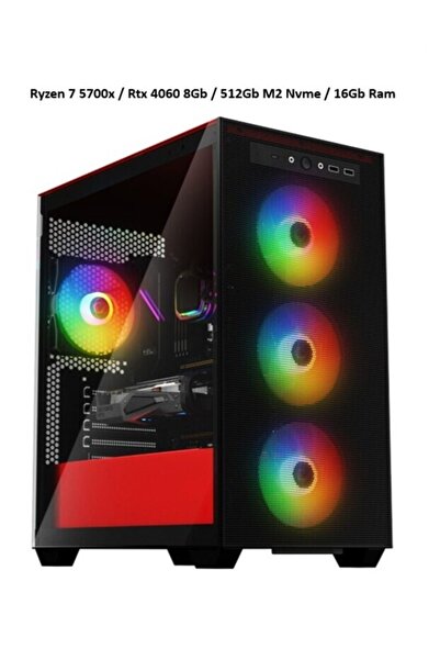 RAMTECH BİLGİSAYAR Textus Ryzen 7 5700x / Rtx 4060 8Gb / 16Gb Ram / 512Gb M2 ...