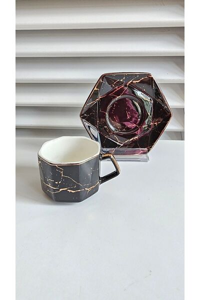 housein Gold Gilded Porcelain Coffee Cup - Office 2 Pieces