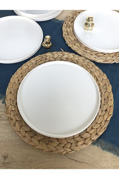 GULHANILE Stackable Matte White 6 Piece Breakfast Set for 6 Persons
