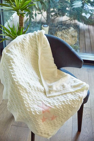 Arma Baby's Double Sided White Star Towel Blanket 85 X 85