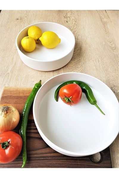 GULHANILE وعاء سلطة أبيض مطفي 2 قطعة