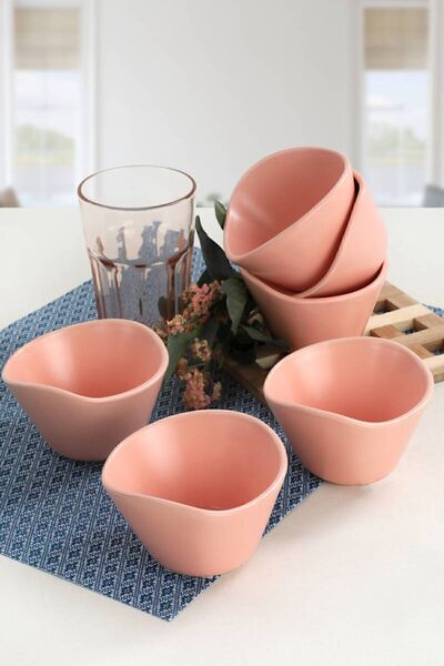 Keramika Mat Açık Pembe Tigela Çerezlik / Sosluk 11 Cm 6 Adet