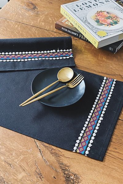 Arma House Set 4 Lenjerie De Rață Neagră Hypnosis Serviciu American 30 X 45 Cm