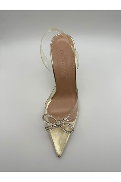Laura roza Şeffaf, Taş Detaylı Stiletto
