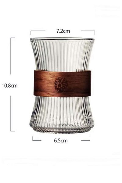 Bonjour 260ml Heat Resistant Glass Coffee Mug Cup - Thin Waist Vertical Stripe