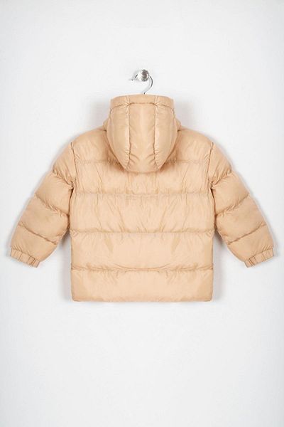 zepkids Hooded Long Sleeve Buttoned Zippered Hooded Long Sleeve Cream Colored Boy's Coat
