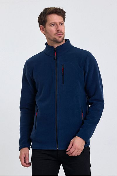 COMBİNE MİCHAİL Pánský fleece Indigo Color 3 Pocket Full Zipper