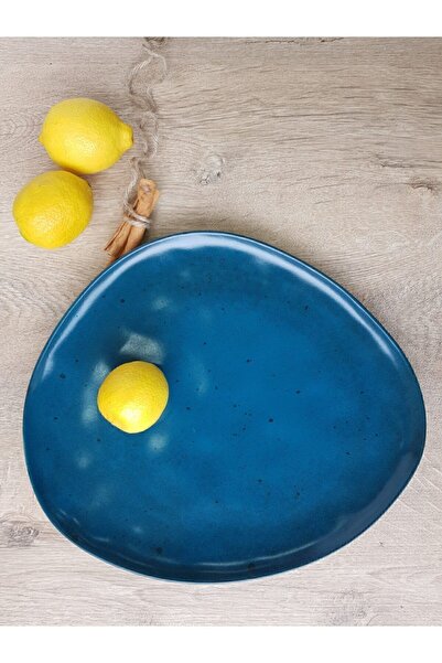 GULHANILE Trior Organik Mat Mavi 32 cm Kahvaltı Takımı