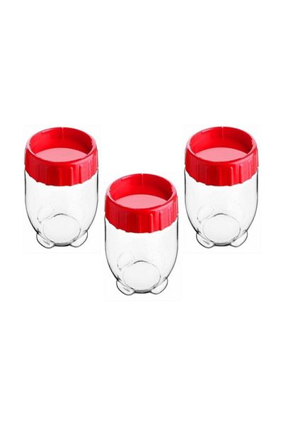 Arma House 3-Piece Red Little Bonny Lockable Storage Container 550 ml