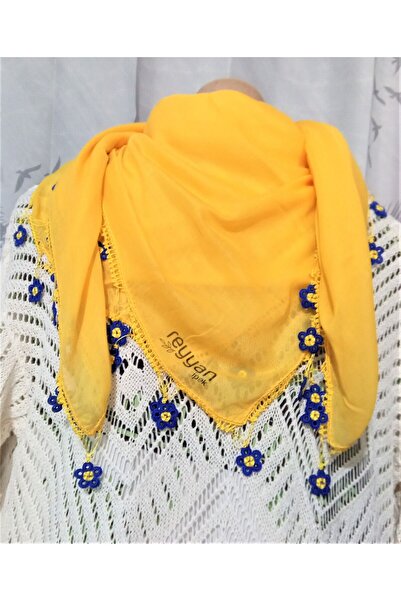 REYYAN Blue Trend El İşi Tığ Oyalı Yazma