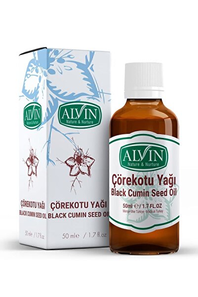 Alvin Çörekotu Yağı, Soğuk Sıkım, Doğal, Yüksek Timokinon, 50 ml