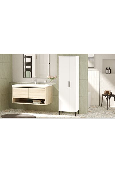 Yurudesign Daisy Çok Amaçlı Dolap Vileda Banyo Dolabı Beyaz Dy1-w