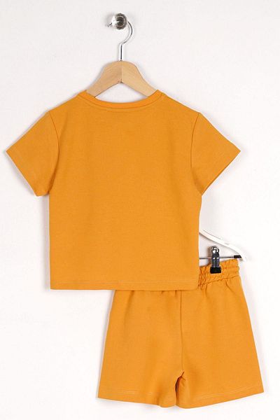 zepkids Crew Neck Short Sleeve Mustard Color Boy's Suit