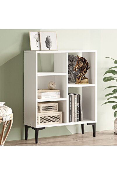 Yurudesign Lodle Kitaplık Raf Ayaklı 88cm Beyaz Ld1-w