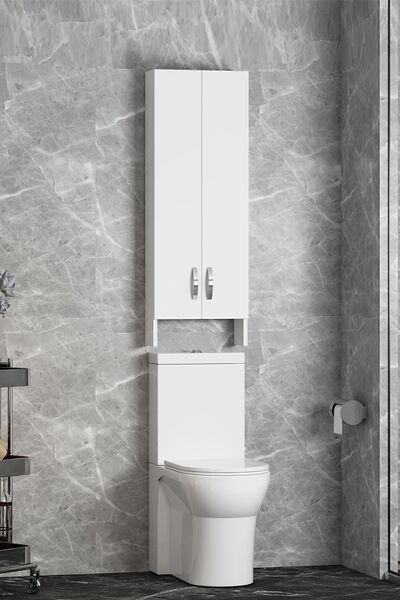 Özce Banyo 40 Cm Klozet Üst Dolap Mdf Beyaz