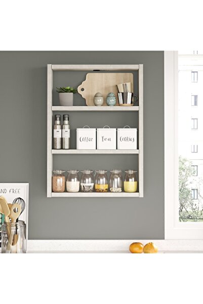 Yurudesign Pera 3'lü Duvar Rafı Mutfak Banyo Rafı Taş Pr1-rt